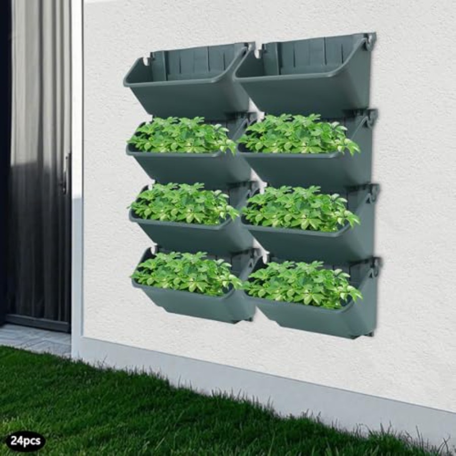 حاوية زراعة عمودية للشرفات الد - مراجعة Vertical Planter وسعره